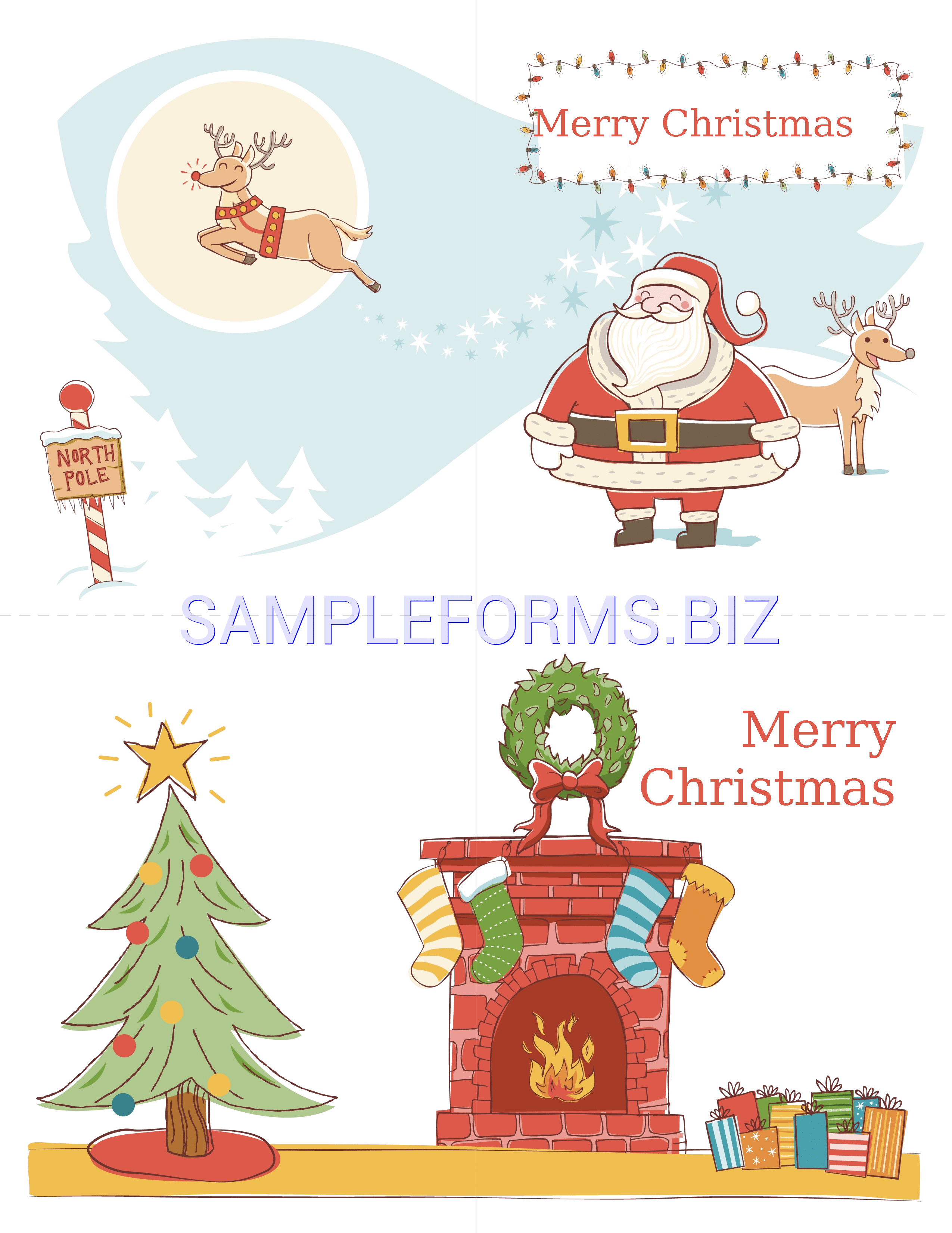 Preview free downloadable Christmas Card Template 2 in PDF (page 1)