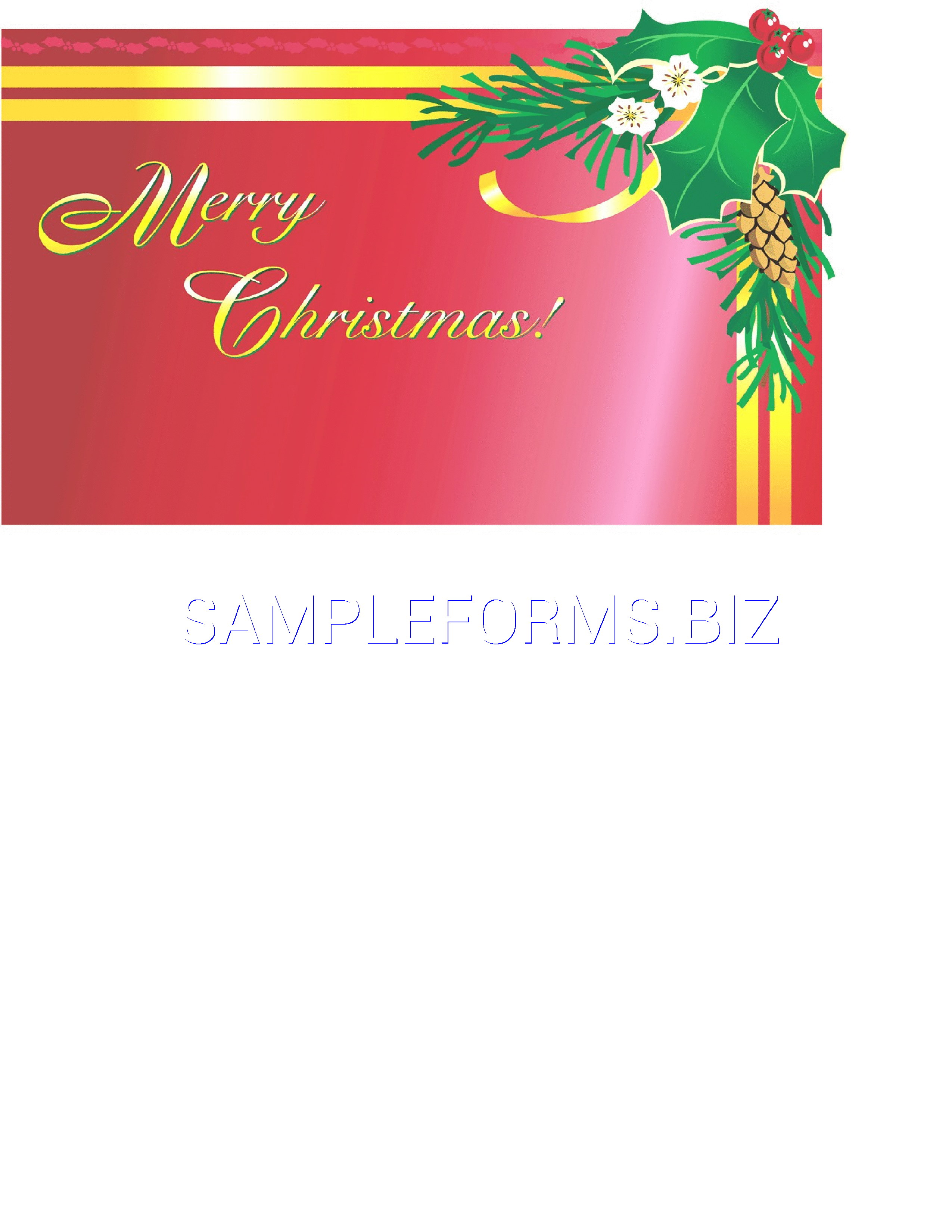 Preview free downloadable Christmas Card Template 3 in PDF (page 1)